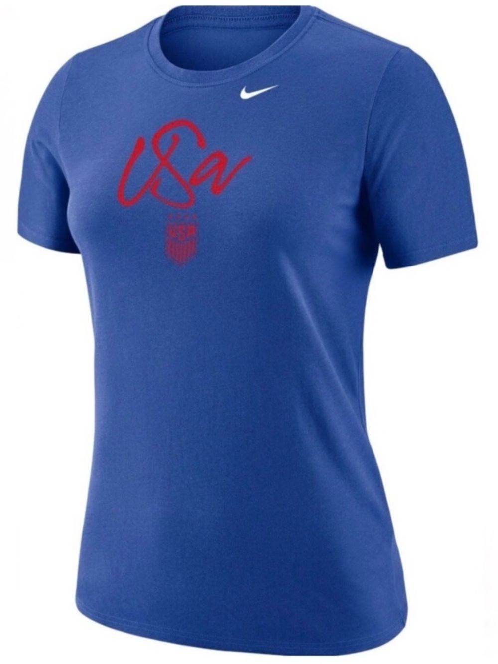 Nike Team USA Soccer T Shirt Blue Graphic Athletic Tee Women’s Size L NWT